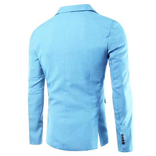 Men Casual Slim Fit Suit Blazer One Button Lightweight Sports Coat Solid Notched Lapel Daily Business Suit Jacket2