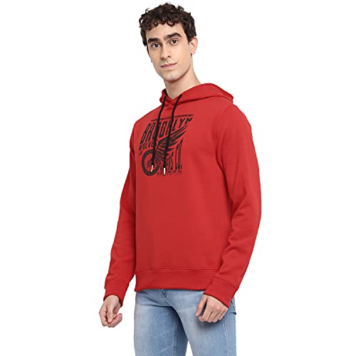 Image of Deniklo Mens Polyester Hooded Neck Sweatshirt