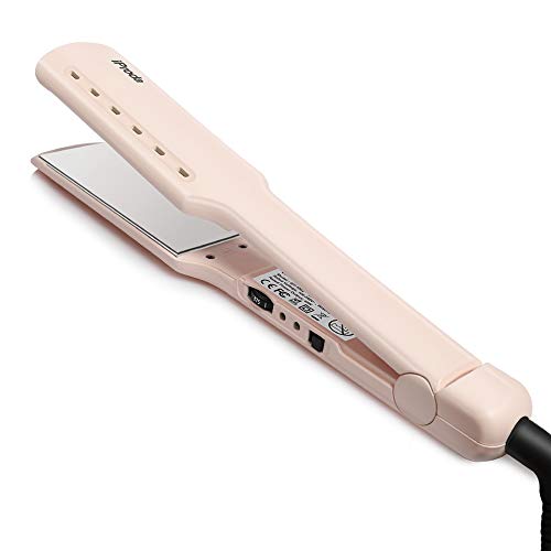 iProda Professional Hair Straightener Titanium Flat Iron 1.73 inch Extra Wide Panel 300?450? Adjustable Temperature Suitable for All Hair Types 3D Floating Titanium Plate Dual Voltage Auto Shut-Off