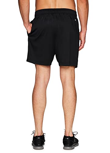 Rbx Men's 7" X-Dri Workout Shorts Mesh Basketball Shorts With Pockets Breathable Gym Shorts Quick Drying Running Shorts With Pockets Moisture Wicking Training Shorts Dobby Mesh Black M #TOP1