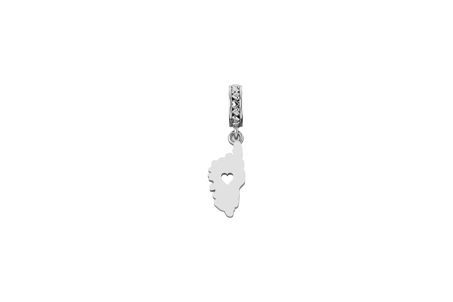 Breloque en argent sterling 925 pour bracelet à chaîne serpent - Corse (7 mm x 26 mm)