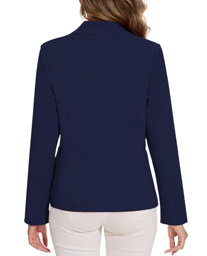 MINTLIMIT Women's Ruffle Hem Blazer Long Sleeve Hook Open Front Notched Collar Peplum Blazers Business Office Suit Jacket3