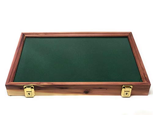 Cedar Wood Display Case 12 x 18 x 2 for Arrowheads Knives Collectibles