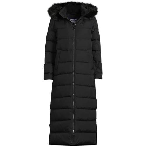 Lands' End Womens Maxi Down Coat Black Regular Large3