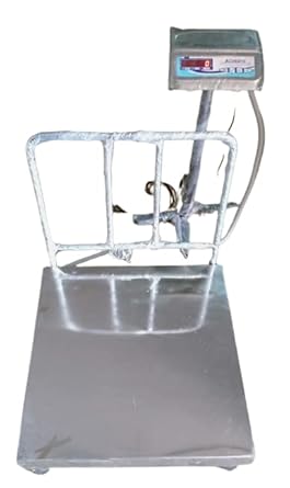 ADORN Electronic Platform Weighing Scale 300kg Capacity 20g Accuracy Weight Machine Digital for Shop, Commercial and Industrial use with Mild Steel Heavy Platform size | 600 X 600 X 150 mm | PAE-300K