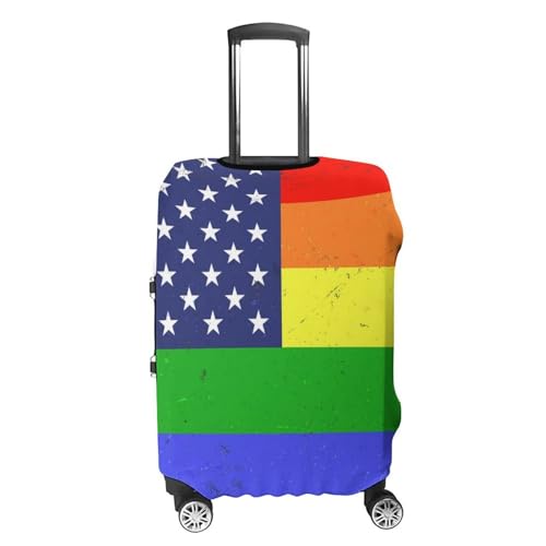 Carry On Luggage Cover US Rainbow Love LGBT Pride American Flag Anti Scratch Travel Luggage Covers for Suitcase Anti-Scratch Travel Suitcase Cover4