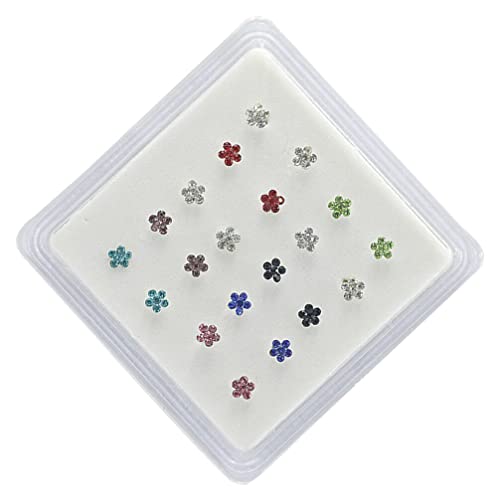 Happyyami Nose Piercings Kit 20pcs Nose Studs Rings Fashion Jewelry for Family Friends