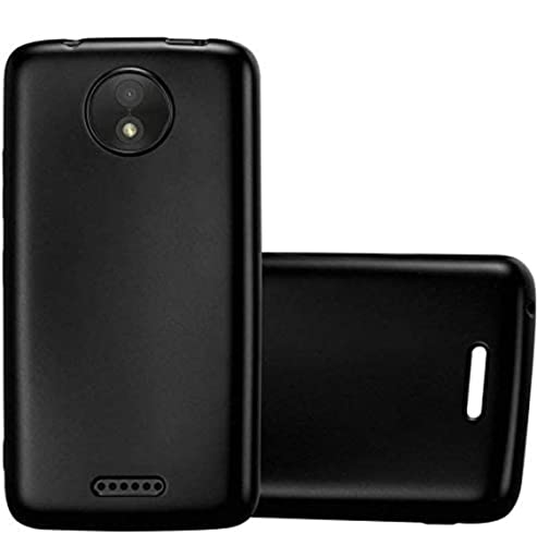 Image of Mobile Back Cover Case for Motorola Moto C (Silicone Case|CameraProtection|Black SC1510)