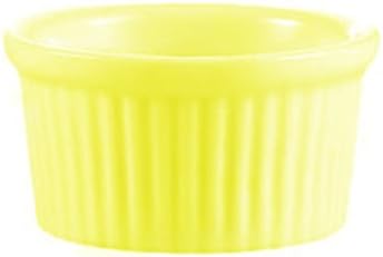 CAC China Accessories 3-1/8-Inch by 1-1/2-Inch 4-Ounce Super White Porcelain Round Fluted Ramekin, Box of 48