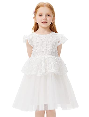 Girls Lace Back Dress Tutu Tulle Party Bowknot First Communion for Girl Flower Girl Dress for Wedding2