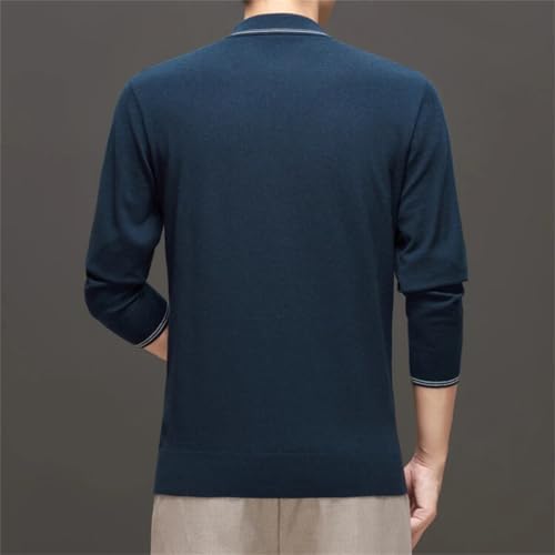Dcvmvmn Men's Solid Color Business Casual Pullover Sweater Warm Knitted Long-Sleeved Jumper2