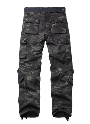 VATINNT Men's Cargo Trousers Outdoor Hiking Trousers Camouflage Army Combat Casual Fishing Work Pants with 8 Pockets 3355 Dark Camo 36 - Image 2