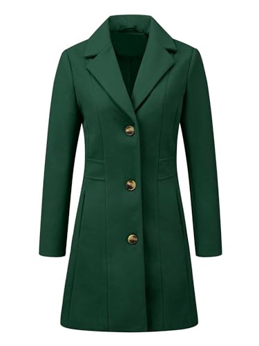 Image of Allegra K Womens Winter Elegant Pea Coat 2026 Single Breasted Long Overcoat | Notch Lapel Collar, Warm, Work Office Trench Coats,Outwear Outfit