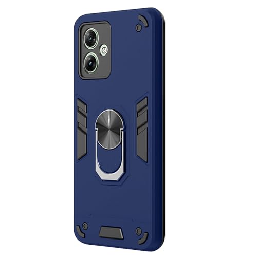 Image of Amazon Basics Kickstand Mobile Back Cover (360 Rotating Ring Holder) for Itel S24 4G (Blue)
