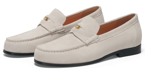 Image of Journey West Mens Genuine Leather Dress Shoes Slip on Penny Loafers for Men