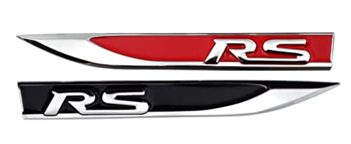 Image of 2-Piece RS Blade Emblem 3D Metal Badge Car Side Fender Rear Trunk Emblem Badge Tailgate Sticker Decals