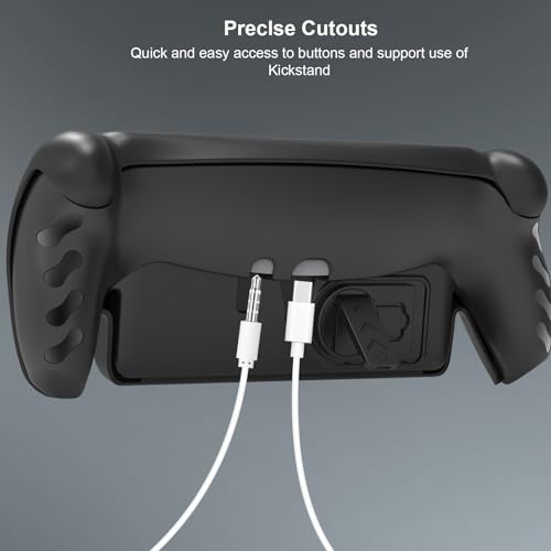 Image of Compatible with PlayStation Portal Remote Controller PS Portal Protective Case with Removable Front Cover TPU Scratch-Resistant Matte Finish for Secure Handling (Black)