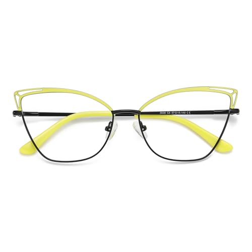 Image of Blue Light Glasses Cateye Women Fake Eyeglasses Anti Eye Strain Computer Glasses Clear Lens