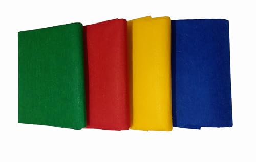 Image of VARDHMAN Pack of 4 Multicolor Shades Felt Fabric Sheet Stiff (Hard) Size 19 inch x 21 inch inch - School DIY Crafts Patchwork, Table & Board Backdrops, Embroidery Sewing- 3 pcs (Multicolor Shades)