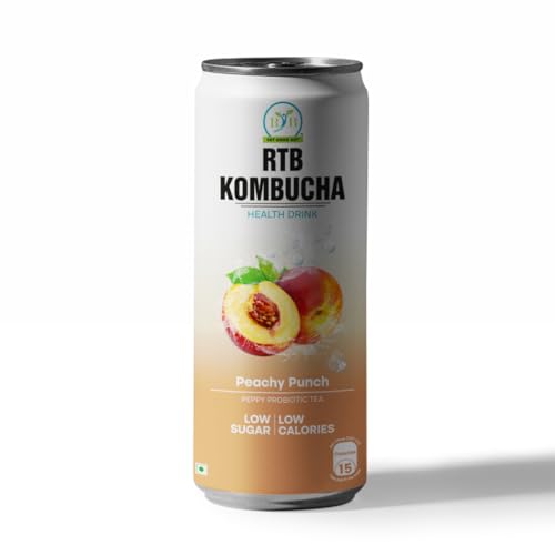 Image of RTB KOMBUCHA Health Peach Drink - Pack of 250ml | Helps in Immune System & Digestive System(Kombucha Culture, Fruit Pulp & Organic Sugar)