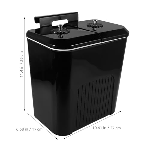 Caneca de basura para cocina con doble compartimento 9L negra miniatura 2