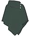 Ladies Wool Poncho Contrast Button Detail Womens Assymetrical Cape Top