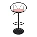 Stołek barowy PU tapicerowane siedzisko, regulowane, obracane, wysokie nogi, elegancki, obrotowy stołek z grzbietem korony, stołek kuchenny z oparciem i podnóżkiem, kolor różowy