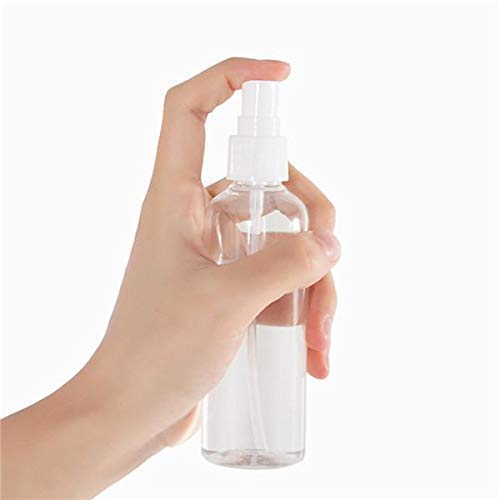 MORE BUY Refillable Spray Empty Bottle for Home Office Car Travel Cleaning, Fine Mist 100ml (Transparent) - Set of 5