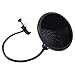 AxcessAbles 6 Inch Dual Layer Studio Microphone Pop Filter for Isolation Shield, Pop Blocker with 14 Inch Gooseneck for Blue Yeti Mic, AT2020, Recording Studios. Mic Pop Guard