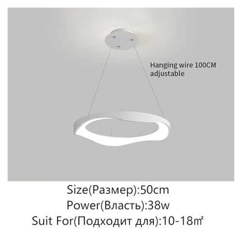 Lustre circulaire LED dimmable avec télécommande pour salle à manger moderne - 3