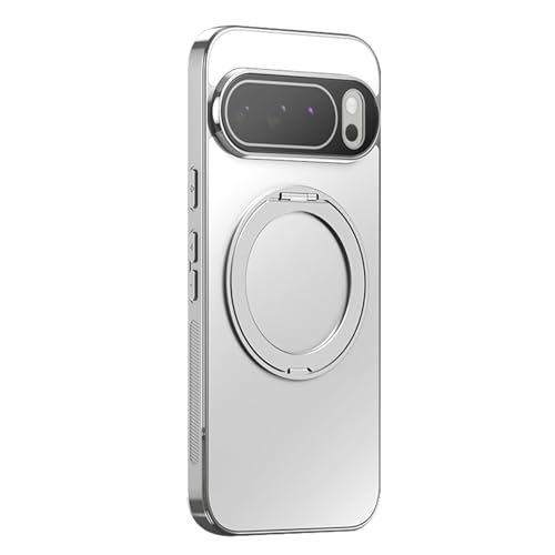 Magnetic Case For Google Pixel 10/10Pro/10Pro XL, Full Lens Protection Slim Shell, Rotating Ring Holder Shockproof Cover(White,1