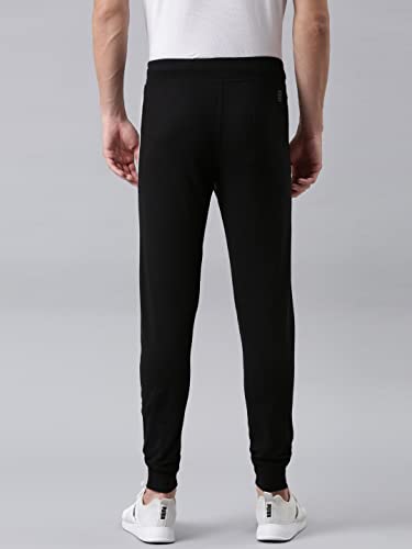 Image of F A S O Men's Super Combed Cotton Joggers | Color Block Design | Comfort Fit | Drawstring | Casual, Gym & Lounge Wear