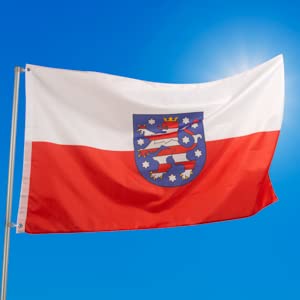 PHENO FLAGS Thuringia flag - German flag 3x5ft with brass eyelets - weatherproof flag for flagpole - 100% polyester - 90x150cm - Image 2