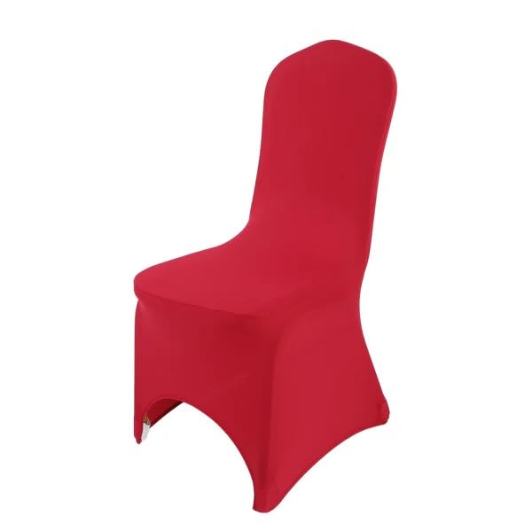 Chair Covers Spandex Universal Slipcovers Dining Chair Cover Wedding Banquet Party Arched Front (Burgundy, 10) — image 1