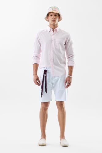 Image of SNITCH Men Casual Shorts | Regular Fit Mid Rise Solid Pattern | 100% Cotton Smooth Texture with Drawstring Closure & Elastic Waistband for Summer & Club Wear