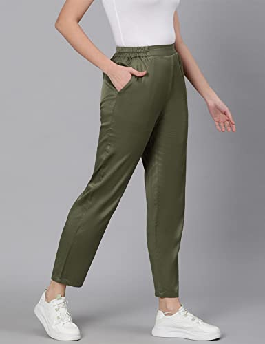 Image of oxolloxo Loud Solid Green Women Pants