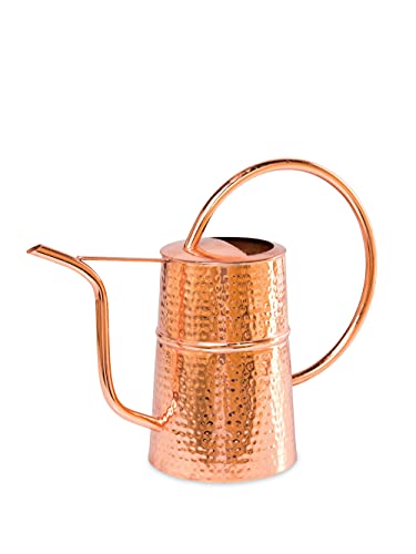 Gardeners Supply Company Copper Plated Indoor Watering Can | 3 Quart Water Capacity Decorative Copper-Plated Steel with Easy Pour Curved Spout for Houseplants Succulents Seeds and Herbs