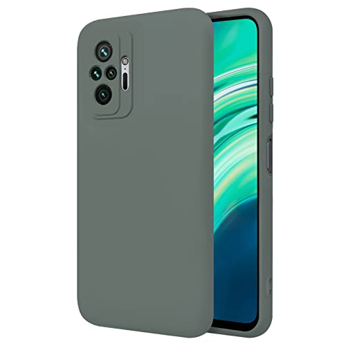TBOC Cover per Xiaomi Redmi Note 10 Pro [6.67'] Custodia rigida [Verde Militare] Silicone Liquido Premium [morbido] Fodera interna in microfibra [protegge la macchina fotografica] antiscivolo