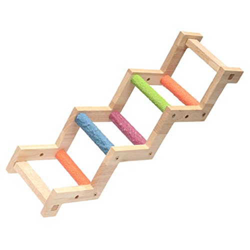 BESPORTBLE Bird Ladder for Parrots Cockatiels and Lovebirds Claw Grinding Climbing for Bird Cages Creative Exercise Stand Sturdy and Safe Design Random Color