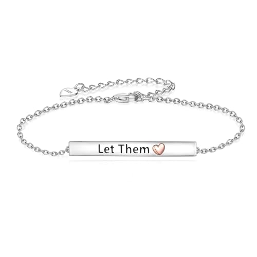 Let Them Gifts 925 Sterling Silver Let Them Bracelet Cute Let Them Jewelry for Women