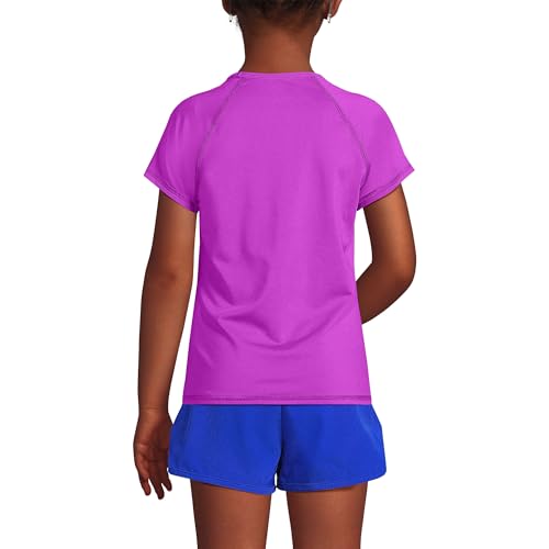 Image of Lands' End Girls Slim Short Sleeve Crew Neck UPF 50 Swim Rash Guard