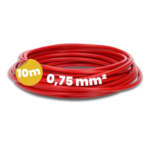Câble H05V-K 0,75 mm² rouge Kalitec de 10m pour câblage interne flexible