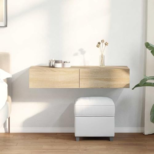 Étagère murale flottante en chêne Sonoma 100cm avec tiroirs de rangement pour salon - 3