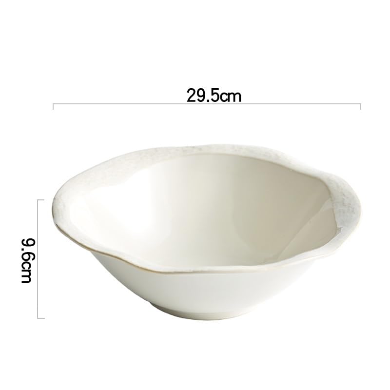 Miski do sałatek, domowa miska na zupę, restauracja, ceramiczna, salaterka, salon, miska na owoce, kuchnia, biała miska, odpowiednia do zupy, płatków, płatków owsianych (L)
