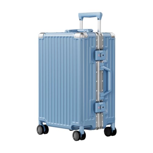 AnyZip Carry On Luggage PC+ABS Aluminum Frame Zipperless Luggage Hard Shell Suitcase with TSA Lock Double Spinner Wheels 20 Inch Haze Blue
