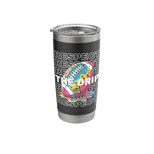 Football Drip WR QB RB Ice Cream Sprinkles Respect The Drip Stainless Steel Insulated Tumbler