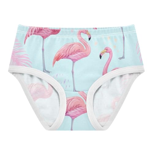 Elegant Flamingos Pink Blue Little Girl Panties Girls Underwear Toddler Cotton Flower Briefs Underpants 2t