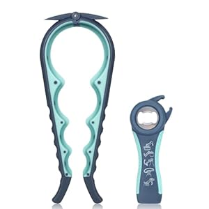 MAEXUS 4 in 1 Jar Opener Kit for Seniors with Arthritis, 5 in 1 Multi-Function Bottle Can Opener Set, Jar Opener for Weak Hands, Jar Opener Grip Lid Twist Gripper