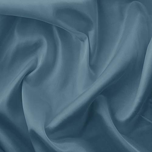 Silky Satin Liquid Fabric Plain Luxury Dress Craft Decoration Drape Dancewear Material 60 – 150cm Wide | Sold Per Half Metre (Ocean Blue)
