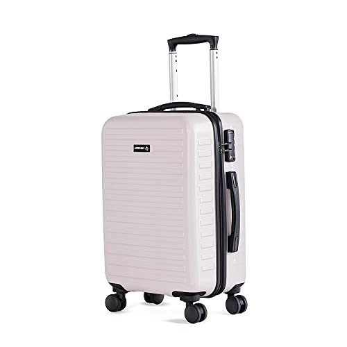 Image of Assembly Hard Shell Cabin Luggage 55 cms - Premium Polycarbonate Trolley Bag -20 Inches - Lightweight Cabin Bag for Flight -Desert Ivory
